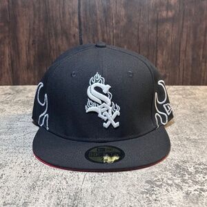 🔥 New Era Chicago White Sox GiD Flame Wrap 59FIFTY Fitted Hat Size 7 1/4🧢🪩